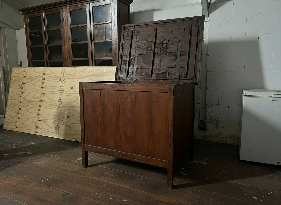 Vintage Houten Opbergkist 120x90x100 cm - Tweedehands