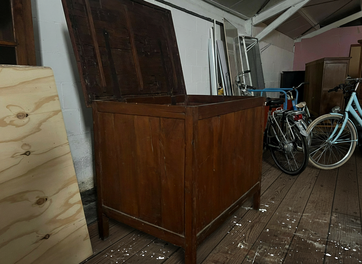 Vintage Houten Opbergkist 120x90x100 cm - Tweedehands