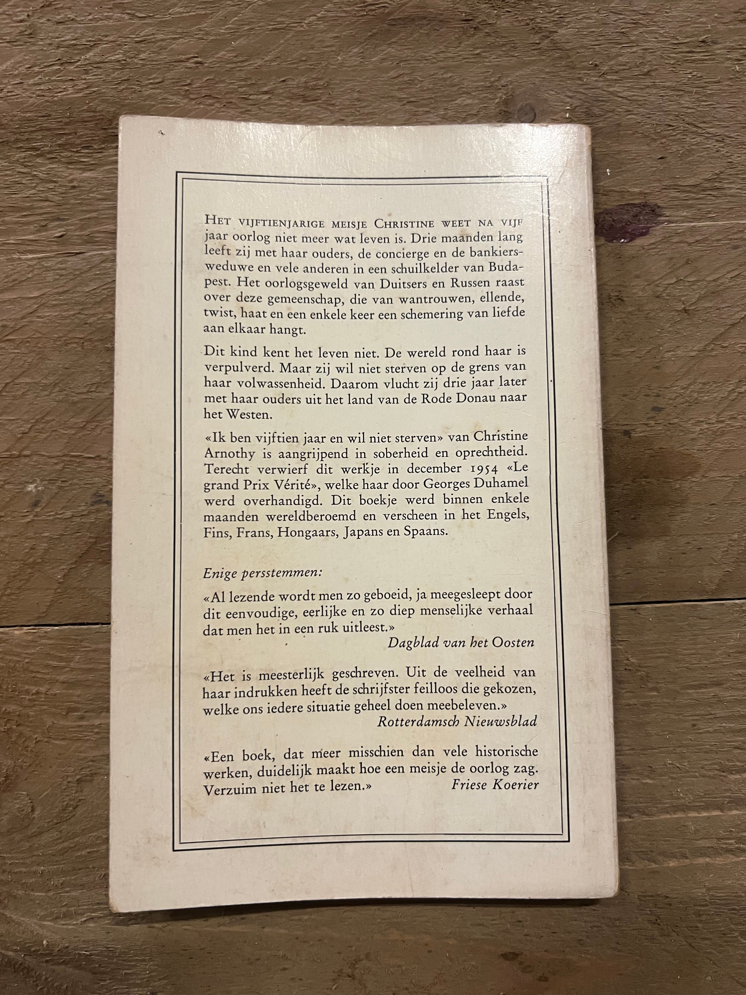 Ik ben 15 Jaar en wil niet Sterven