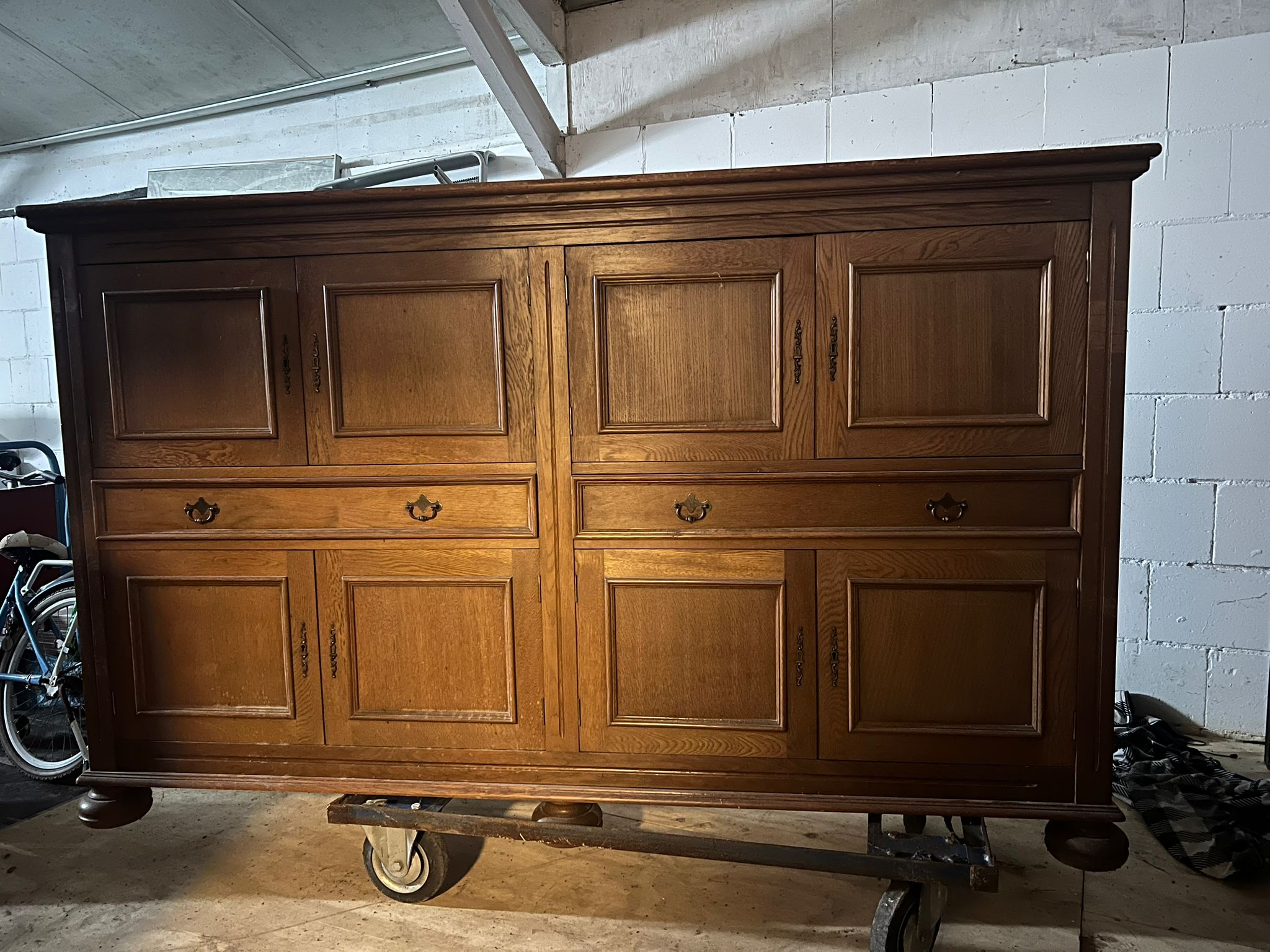 Grote houten Dressoir 220x50x130 cm - Tweedehands